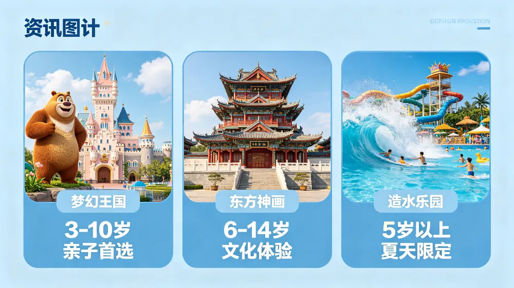 廈門方特三大園區適合年齡對比圖，夢幻王國、東方神畫、水上樂園的核心特色與適合人群